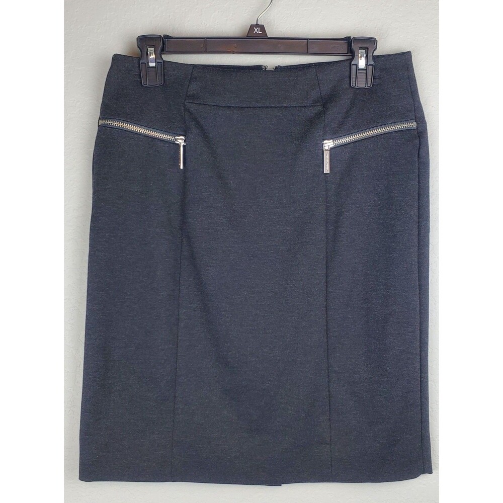 Michael Kors Women's Size 8 Straight Pencil Skirt Gray Zip Work Skirt